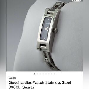 GUCCI 3900L SS black dial ladies watch